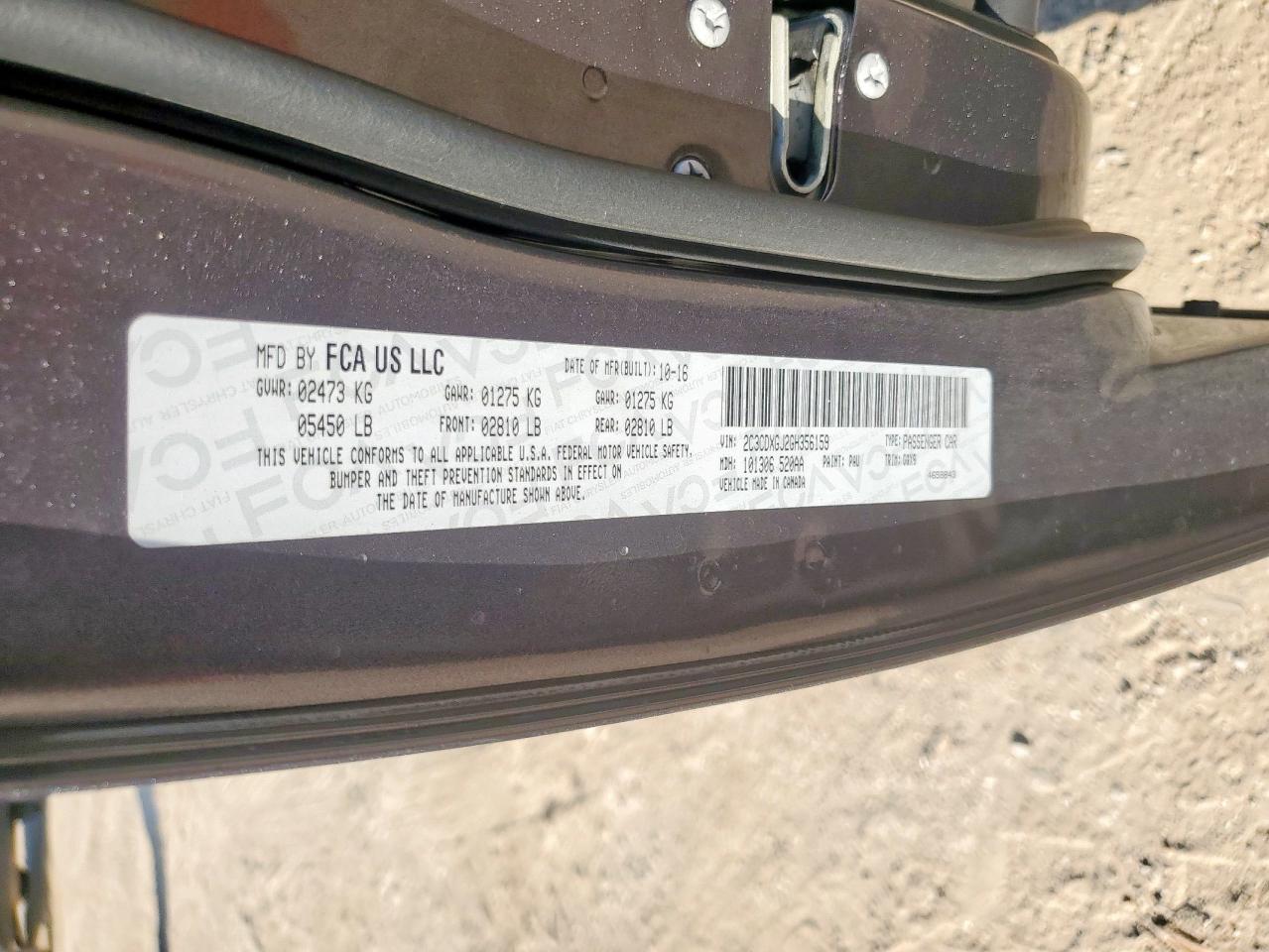 2016 Dodge Charger R/T Scat Pack VIN: 2C3CDXGJ2GH356159 Lot: 85744445