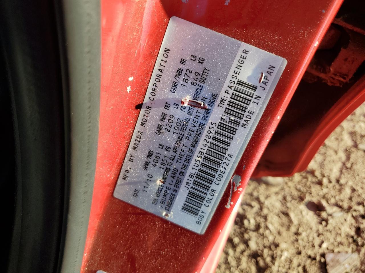 2011 Mazda 3 S VIN: JM1BL1U56B1428955 Lot: 90337045