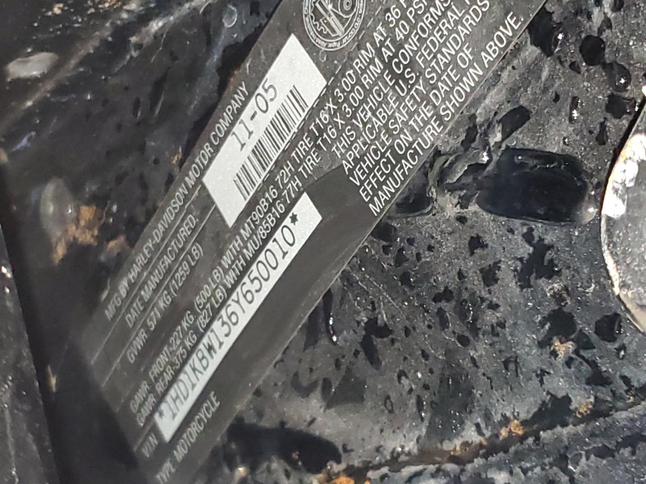 2006 Harley-Davidson Flhxi VIN: 1HD1KBW136Y650010 Lot: 82762025