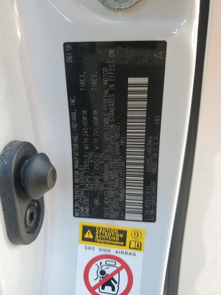 2018 Toyota Highlander Se VIN: 5TDJZRFH2JS553677 Lot: 81980005