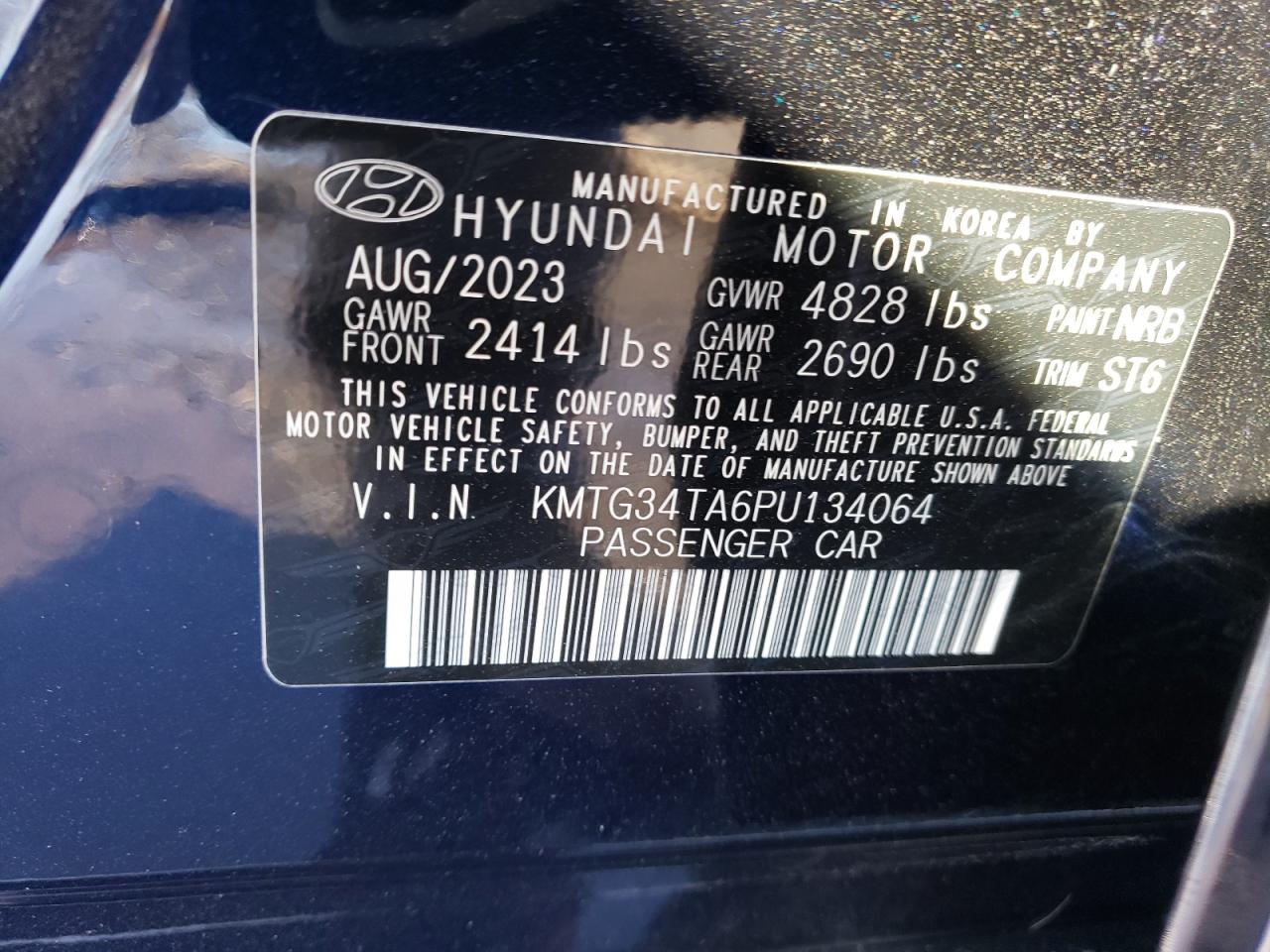 2023 Genesis G70 Base VIN: KMTG34TA6PU134064 Lot: 87431255