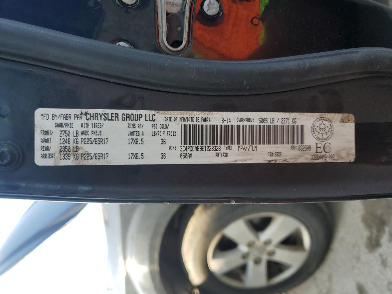 2014 Dodge Journey Se VIN: 3C4PDCAB9ET223328 Lot: 85169555