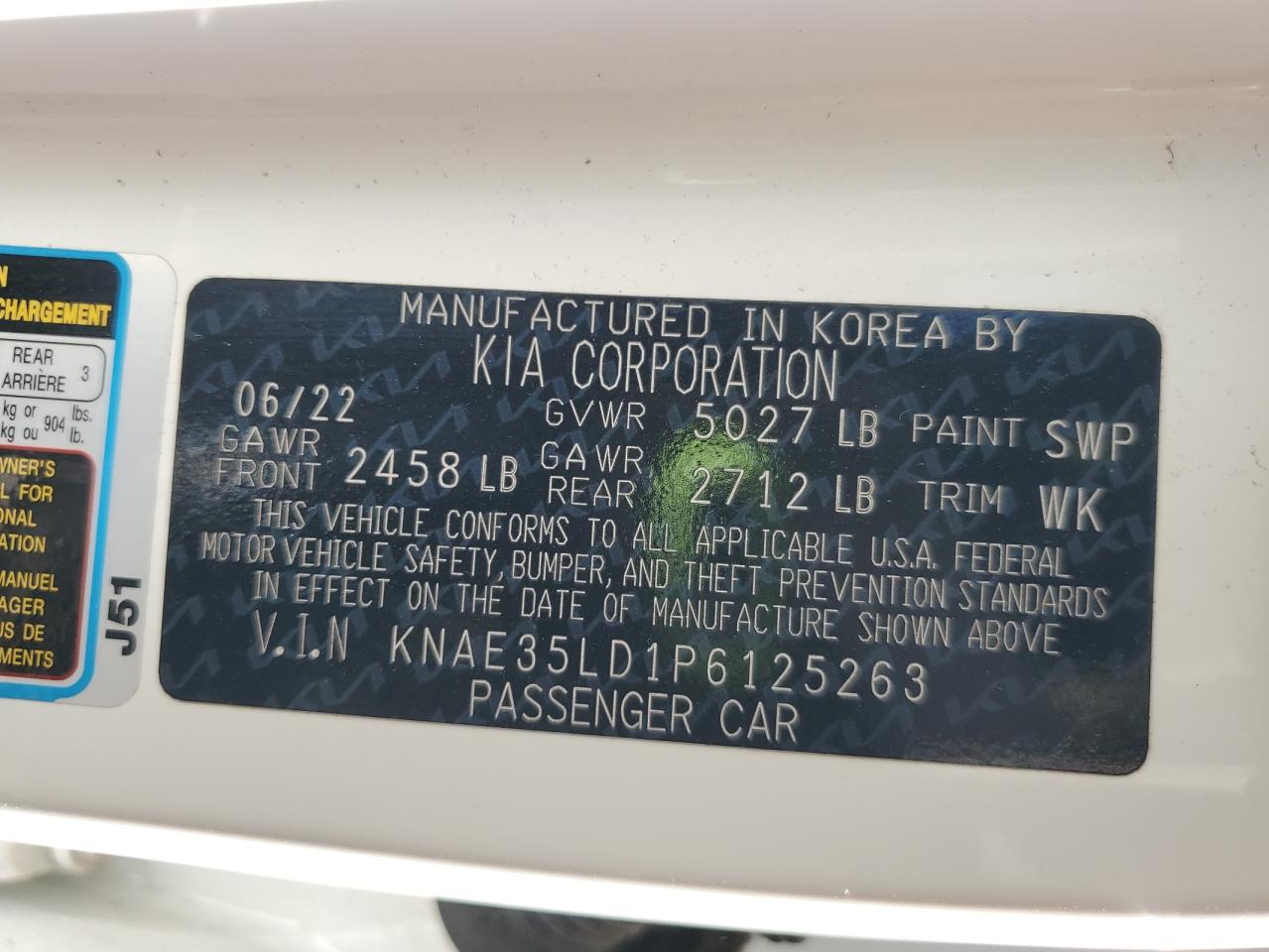 2023 Kia Stinger Gt Line VIN: KNAE35LD1P6125263 Lot: 85555575