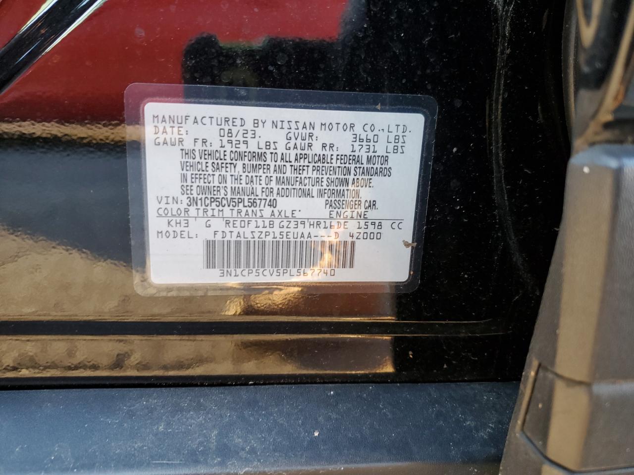 2023 Nissan Kicks Sv VIN: 3N1CP5CV5PL567740 Lot: 82365775