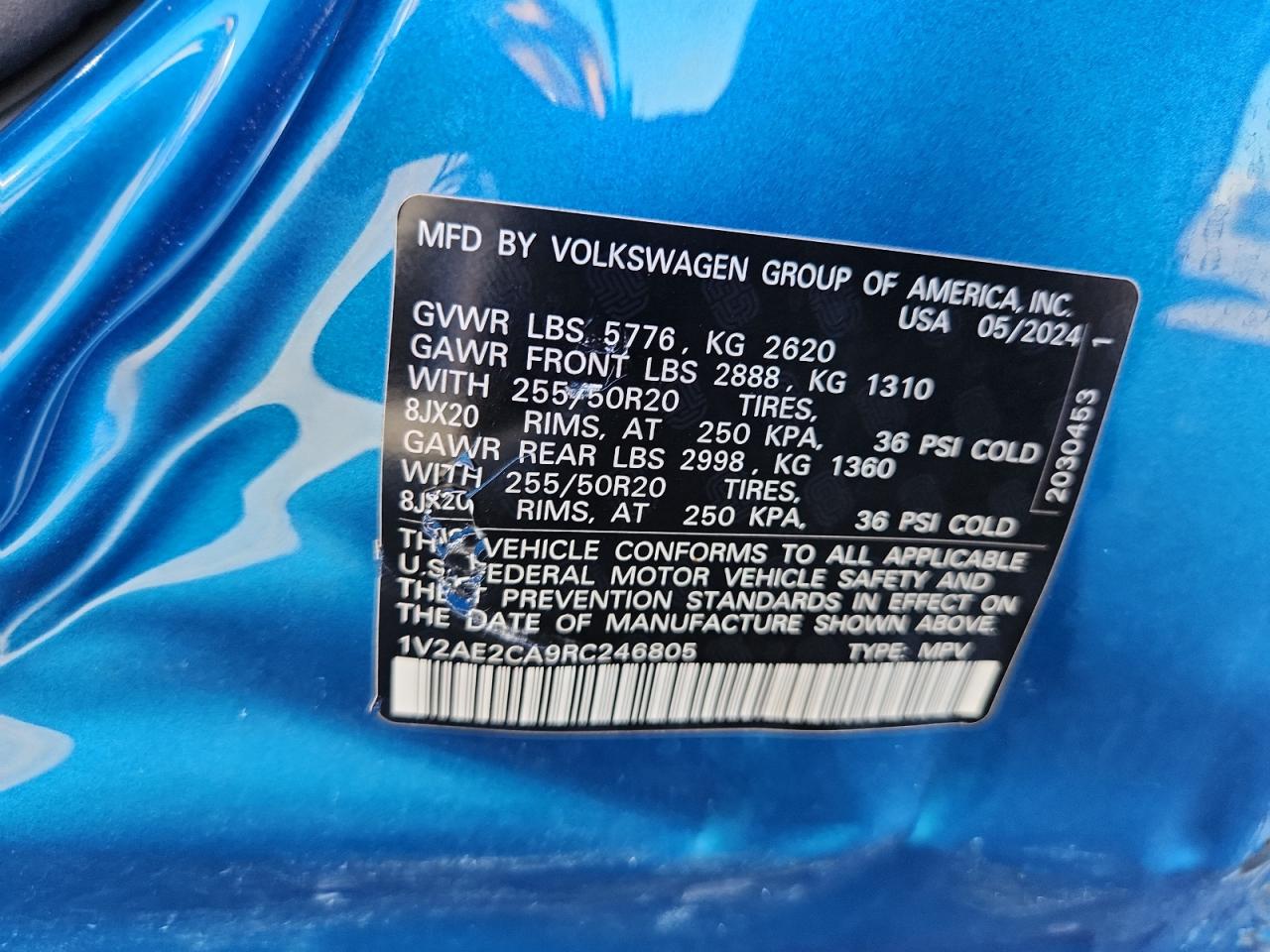 2024 Volkswagen Atlas Cross Sport Sel R-Line VIN: 1V2AE2CA9RC246805 Lot: 82257165
