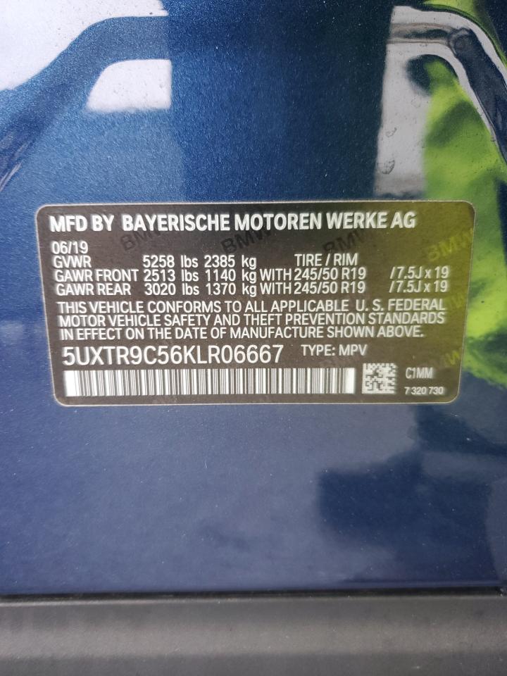 2019 BMW X3 xDrive30I VIN: 5UXTR9C56KLR06667 Lot: 72064795