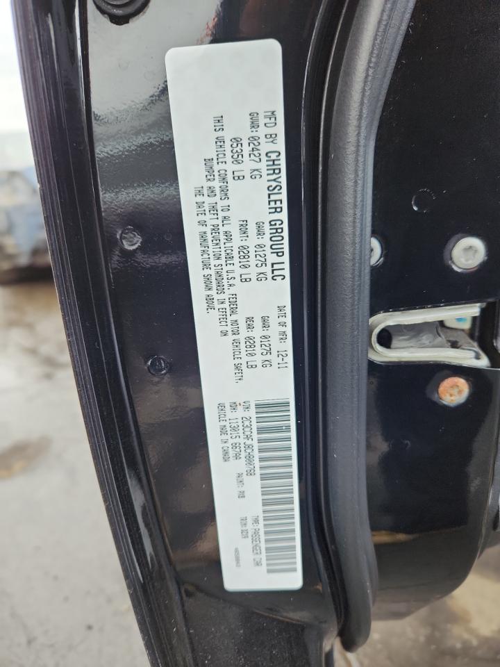 2012 Chrysler 300 Srt-8 VIN: 2C3CCAFJ8CH800768 Lot: 85365035