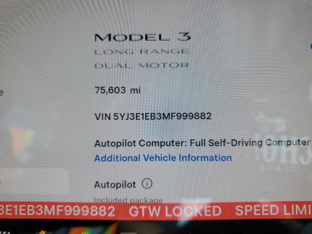 2021 Tesla Model 3 VIN: 5YJ3E1EB3MF999882 Lot: 85343105