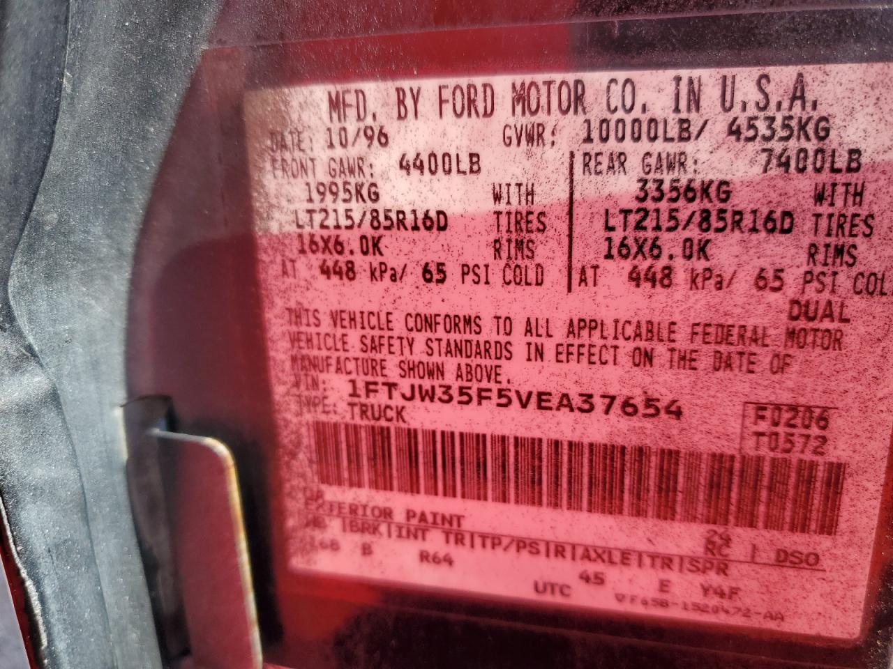 1997 Ford F350 VIN: 1FTJW35F5VEA37654 Lot: 86444025