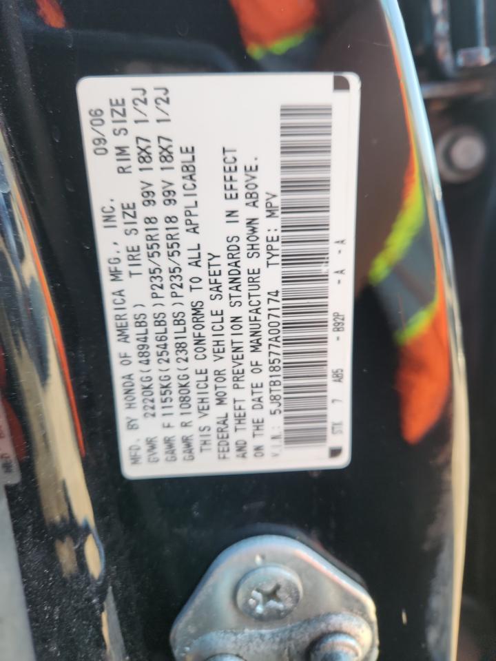 2007 Acura Rdx Technology VIN: 5J8TB18577A007174 Lot: 85592545