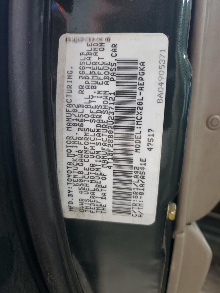 2002 Toyota Avalon Xl VIN: 4T1BF28B02U237121 Lot: 86492345