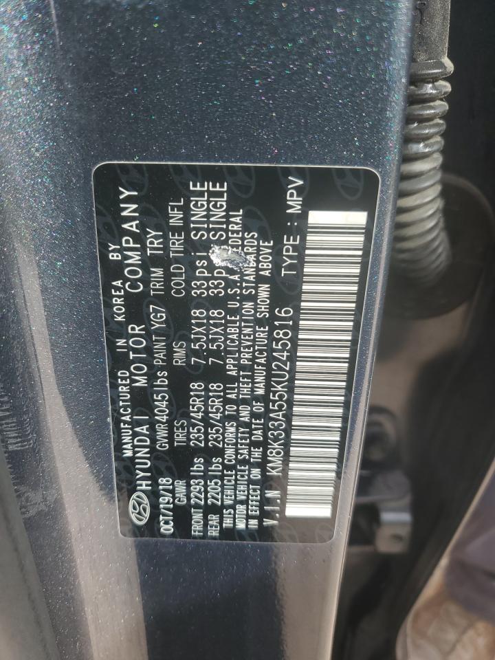 2019 Hyundai Kona Limited VIN: KM8K33A55KU245816 Lot: 84947215