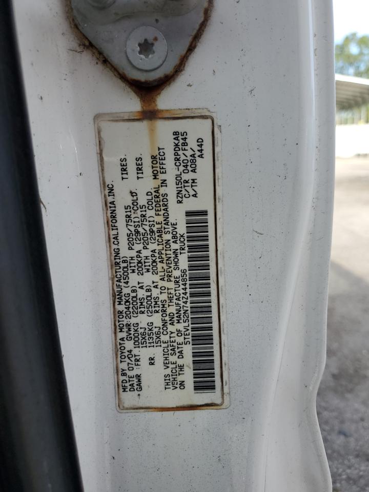 2004 Toyota Tacoma Xtracab VIN: 5TEVL52N74Z444856 Lot: 84593195