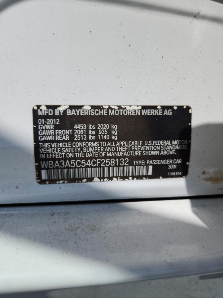 2012 BMW 328 I VIN: WBA3A5C54CF258132 Lot: 86171945