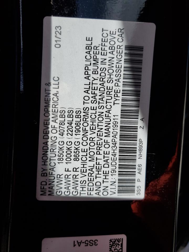 2023 Acura Integra A-Spec VIN: 19UDE4H34PA019911 Lot: 90082635