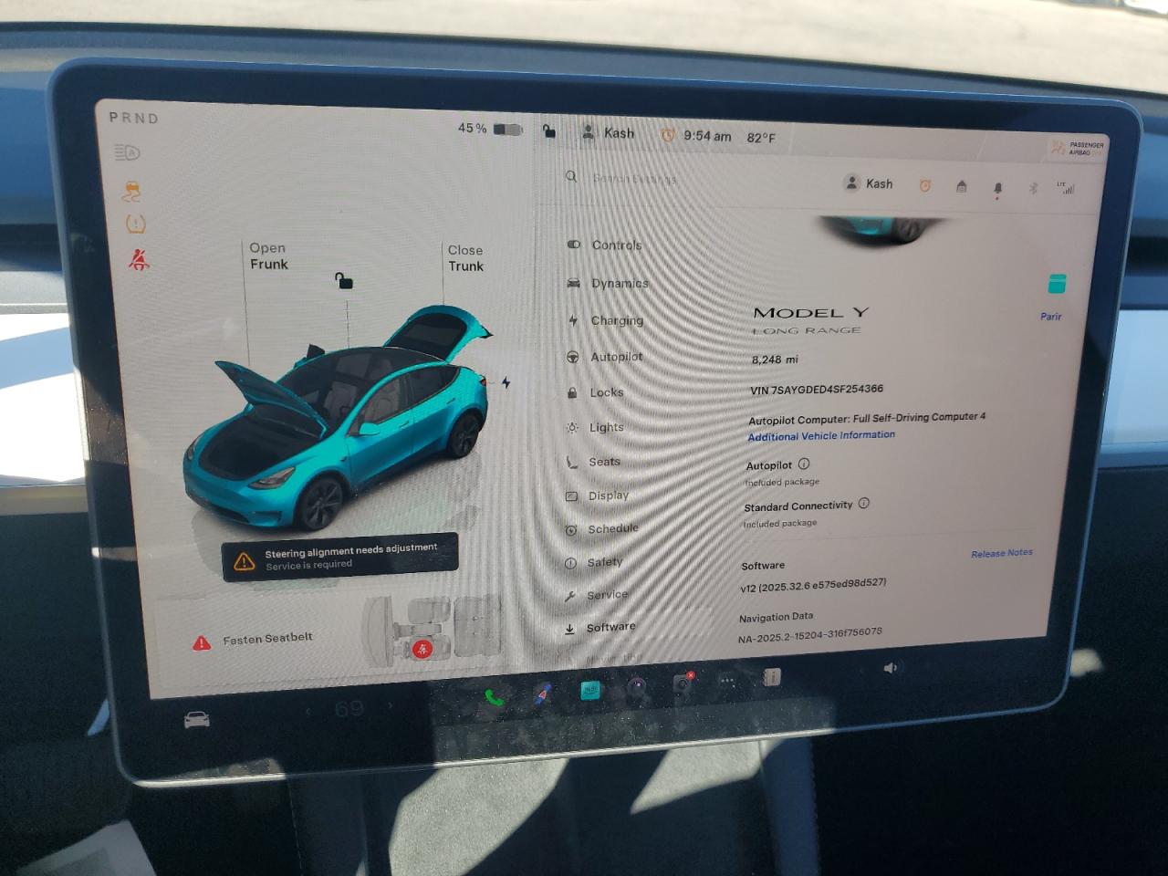 2025 Tesla Model Y VIN: 7SAYGDED4SF254366 Lot: 85208025