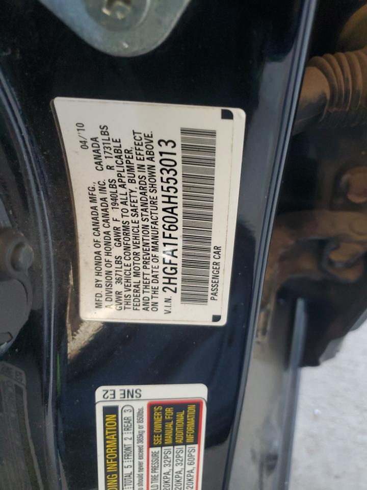 2010 Honda Civic Lx-S VIN: 2HGFA1F60AH553013 Lot: 85125115
