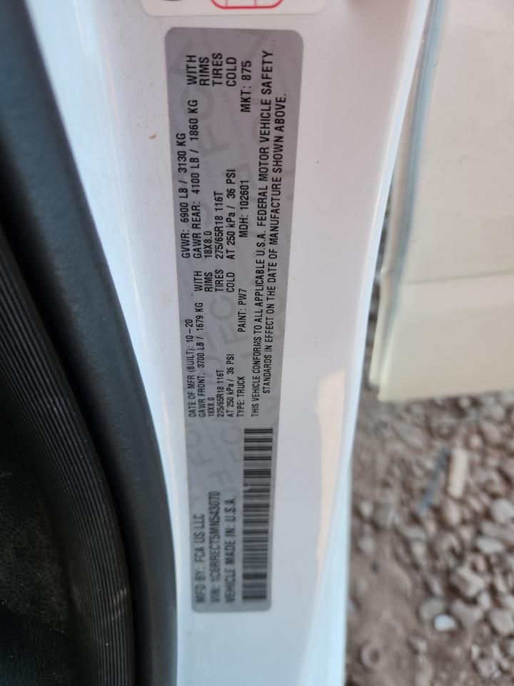 2021 Ram 1500 Tradesman VIN: 1C6RRECT5MN543070 Lot: 85959755