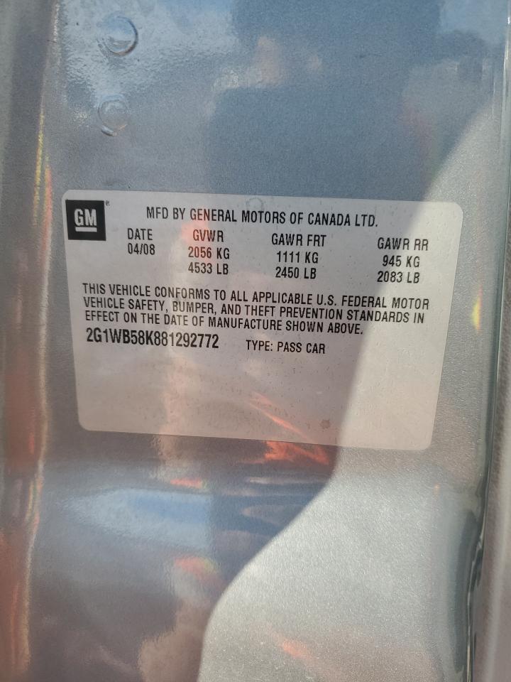 2008 Chevrolet Impala Ls VIN: 2G1WB58K881292772 Lot: 90773195