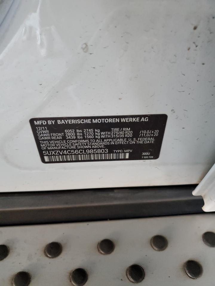 2012 BMW X5 xDrive35I VIN: 5UXZV4C56CL985803 Lot: 85540265