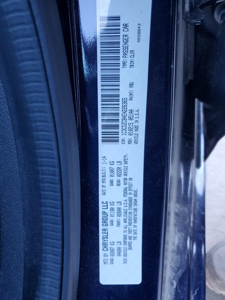 2014 Dodge Avenger Sxt VIN: 1C3CDZCB4EN226365 Lot: 85541395