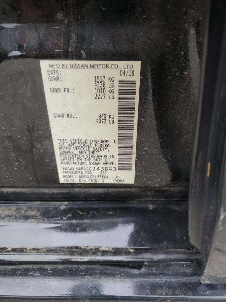 2018 Nissan Altima 2.5 VIN: 1N4AL3AP4JC243843 Lot: 86506285