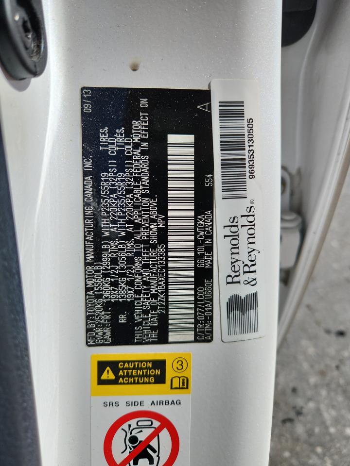 2014 Lexus Rx 350 VIN: 2T2ZK1BAXEC133385 Lot: 86667215