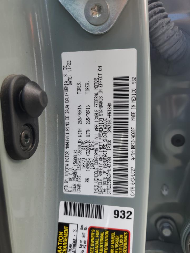 2023 Toyota Tacoma Double Cab VIN: 3TMDZ5BN2PM143780 Lot: 85010275