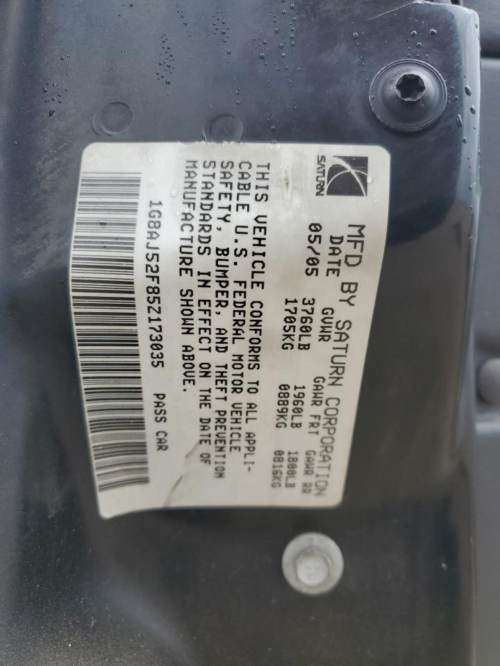 2005 Saturn Ion Level 2 VIN: 1G8AJ52F85Z173035 Lot: 82213525