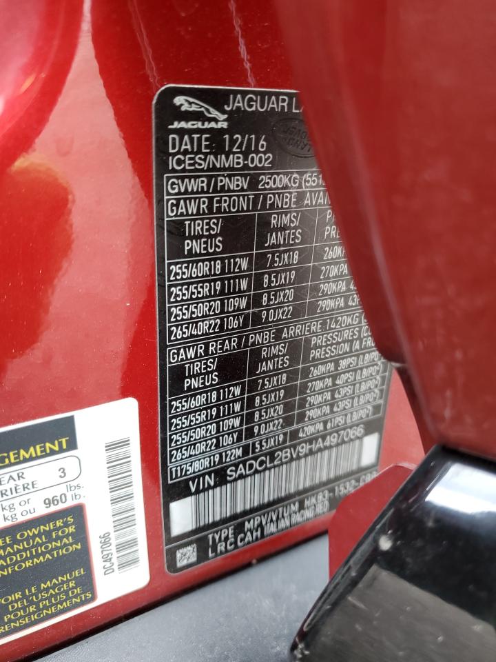 2017 Jaguar F-Pace R - Sport VIN: SADCL2BV9HA497066 Lot: 87208705