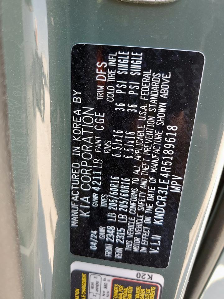 2024 Kia Niro Ex VIN: KNDCR3LE4R5189618 Lot: 84070125