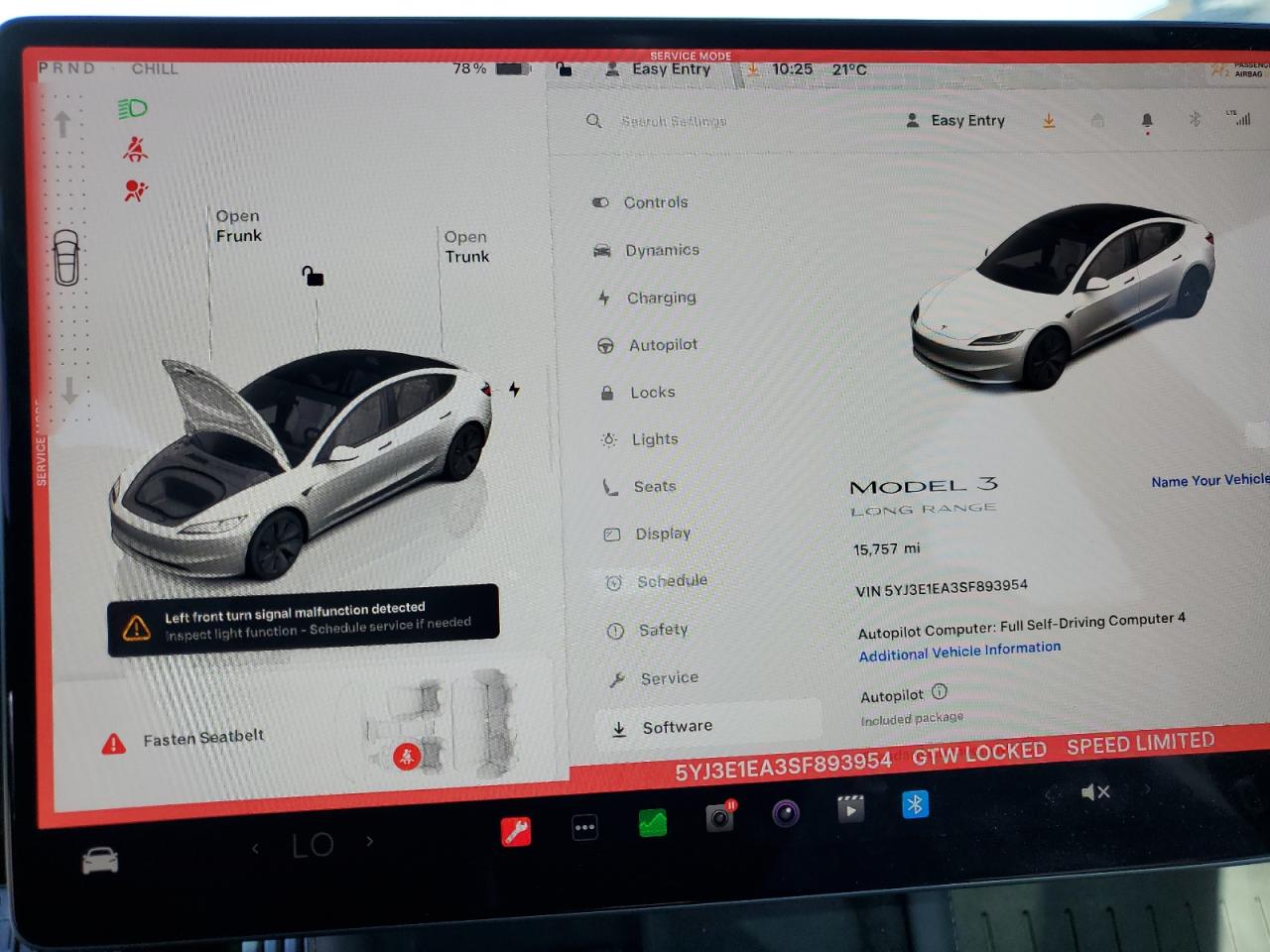 2025 Tesla Model 3 VIN: 5YJ3E1EA3SF893954 Lot: 85109735