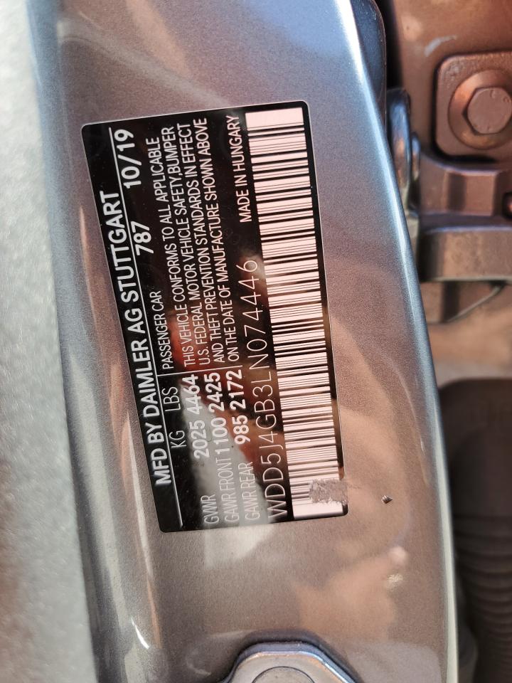 2020 Mercedes-Benz Cla 250 VIN: WDD5J4GB3LN074446 Lot: 82544065