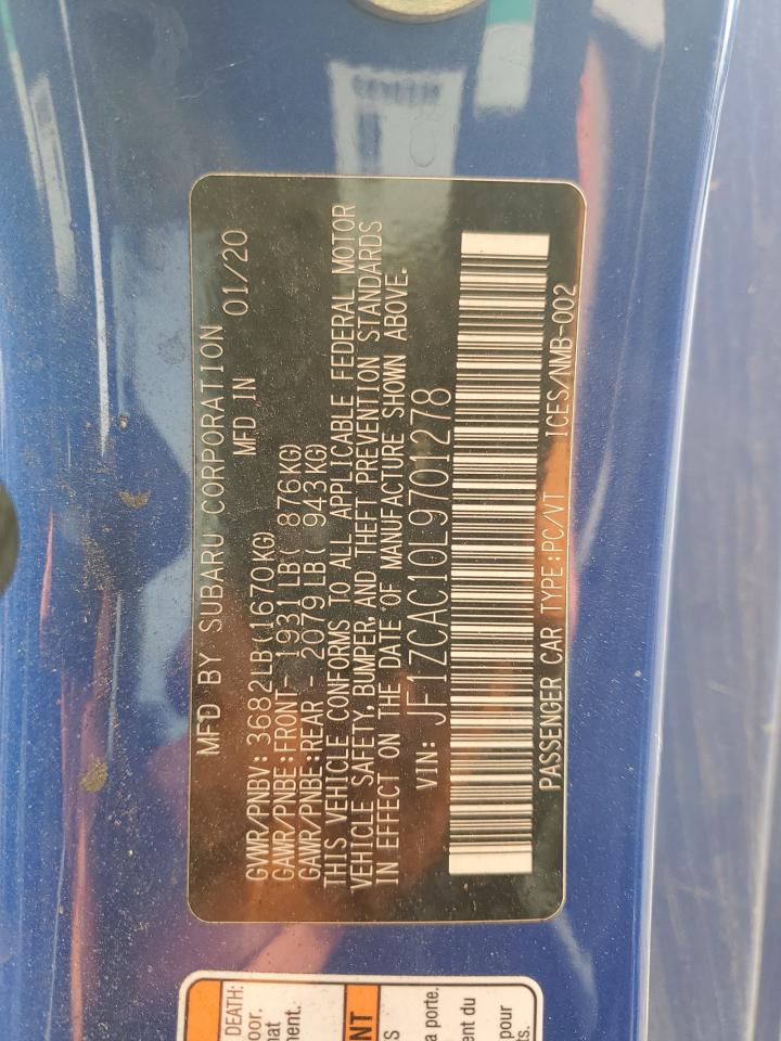 2020 Subaru Brz Limited VIN: JF1ZCAC10L9701278 Lot: 82182755