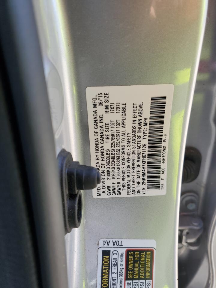 2015 Honda Cr-V Exl VIN: 2HKRM4H7XFH671126 Lot: 82759645