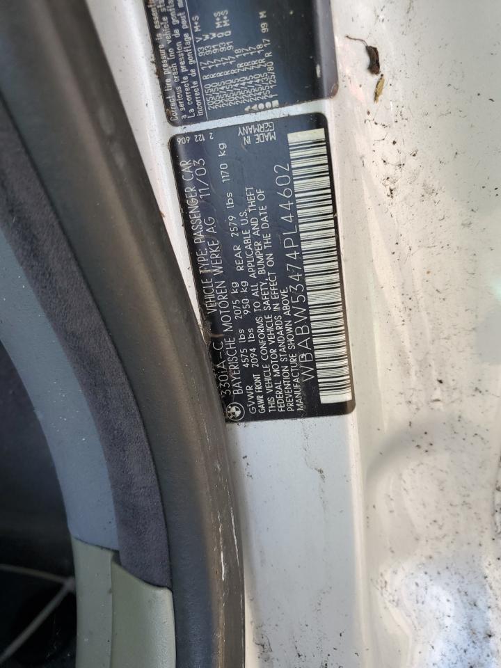 2004 BMW 330 Ci VIN: WBABW53474PL44602 Lot: 82291395