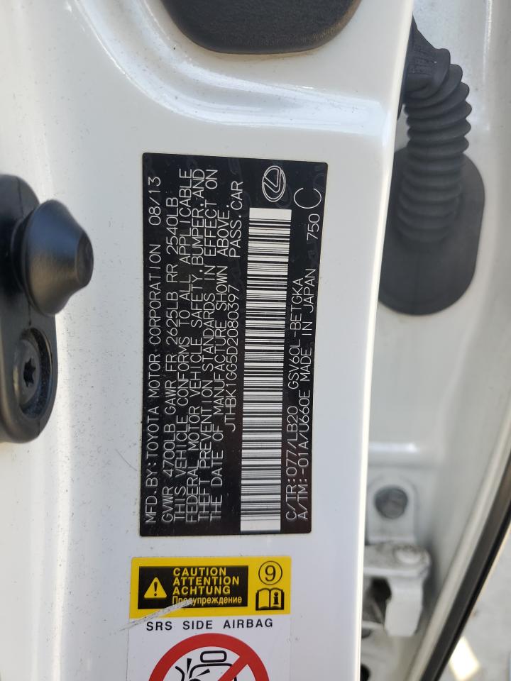 2013 Lexus Es 350 VIN: JTHBK1GG5D2080397 Lot: 84545075