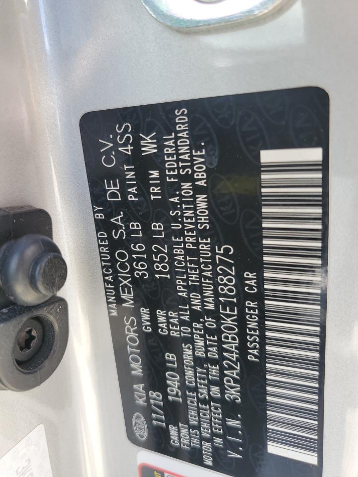 2019 Kia Rio S VIN: 3KPA24AB0KE188275 Lot: 85744675