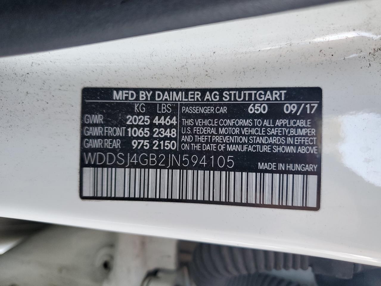 2018 Mercedes-Benz Cla 250 4Matic VIN: WDDSJ4GB2JN594105 Lot: 89510915