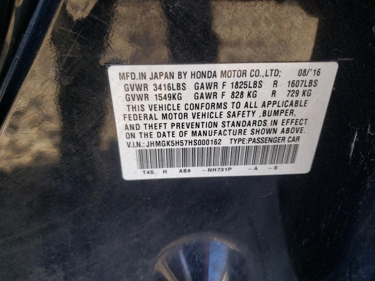 2017 Honda Fit Lx VIN: JHMGK5H57HS000162 Lot: 90812415