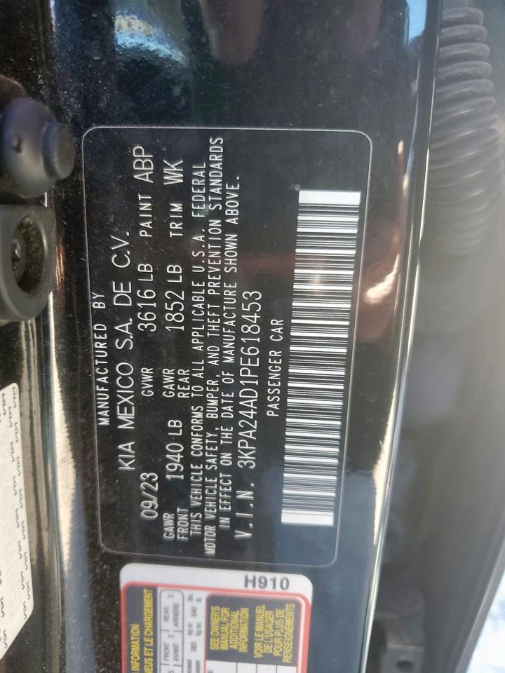 2023 Kia Rio Lx VIN: 3KPA24AD1PE618453 Lot: 90306235