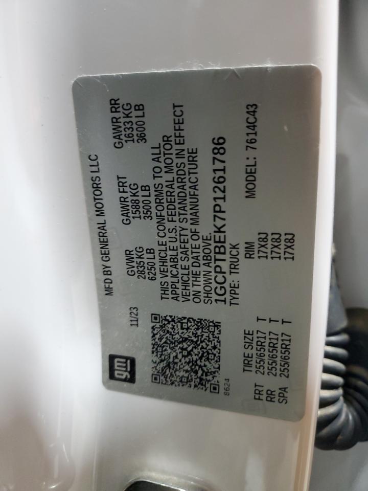 2023 Chevrolet Colorado VIN: 1GCPTBEK7P1261786 Lot: 85558135