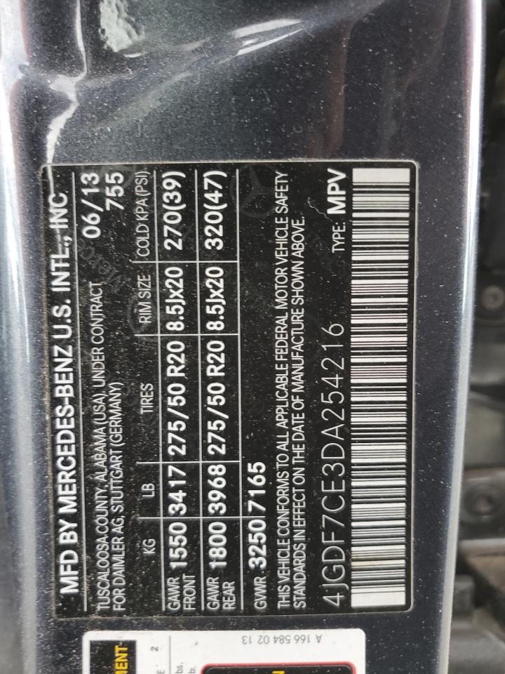 2013 Mercedes-Benz Gl 450 4Matic VIN: 4JGDF7CE3DA254216 Lot: 85652525