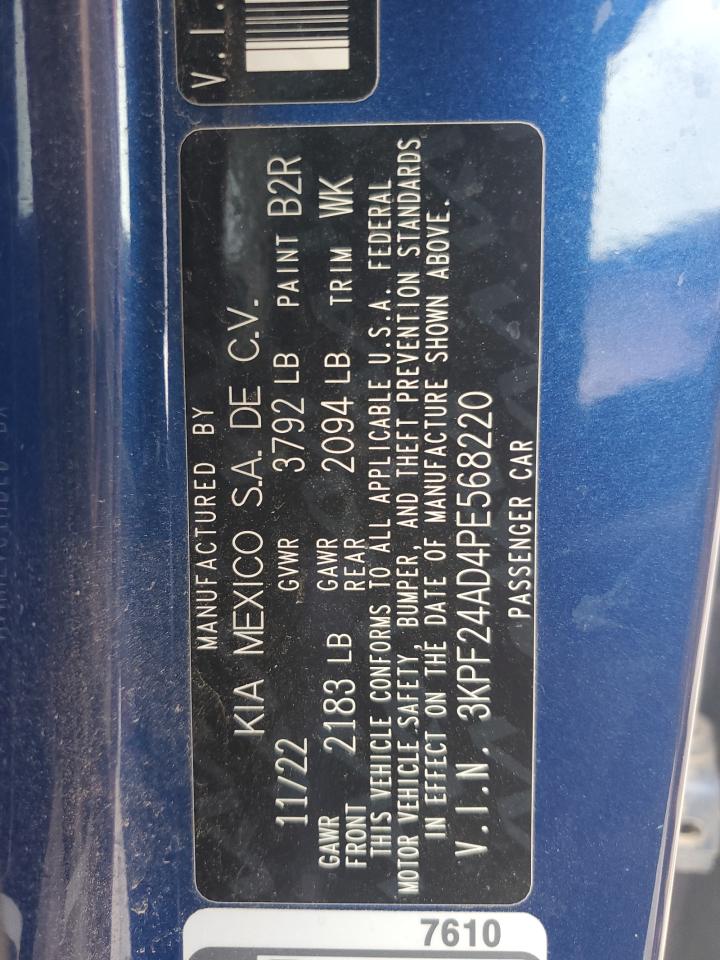 2023 Kia Forte Lx VIN: 3KPF24AD4PE568220 Lot: 90231825