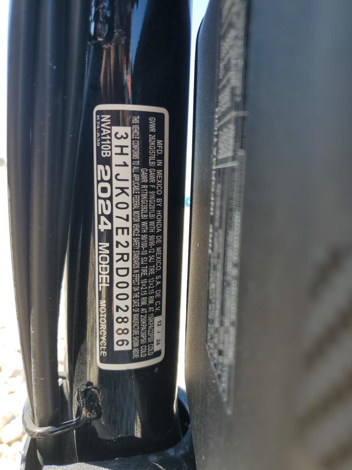 2024 Honda Nva110 B VIN: 3H1JK07E2RD002886 Lot: 89880445