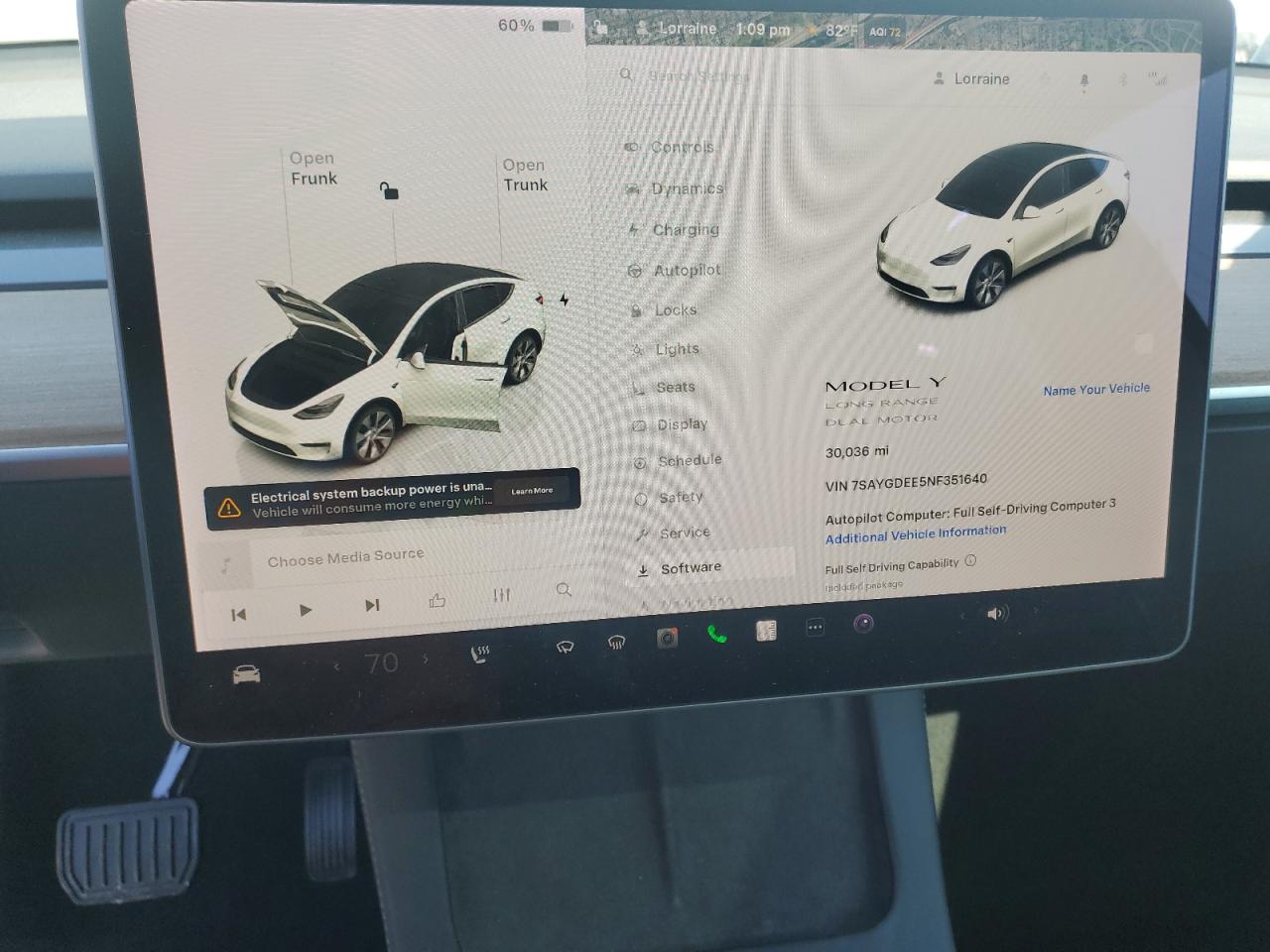 2022 Tesla Model Y VIN: 7SAYGDEE5NF351640 Lot: 87312145