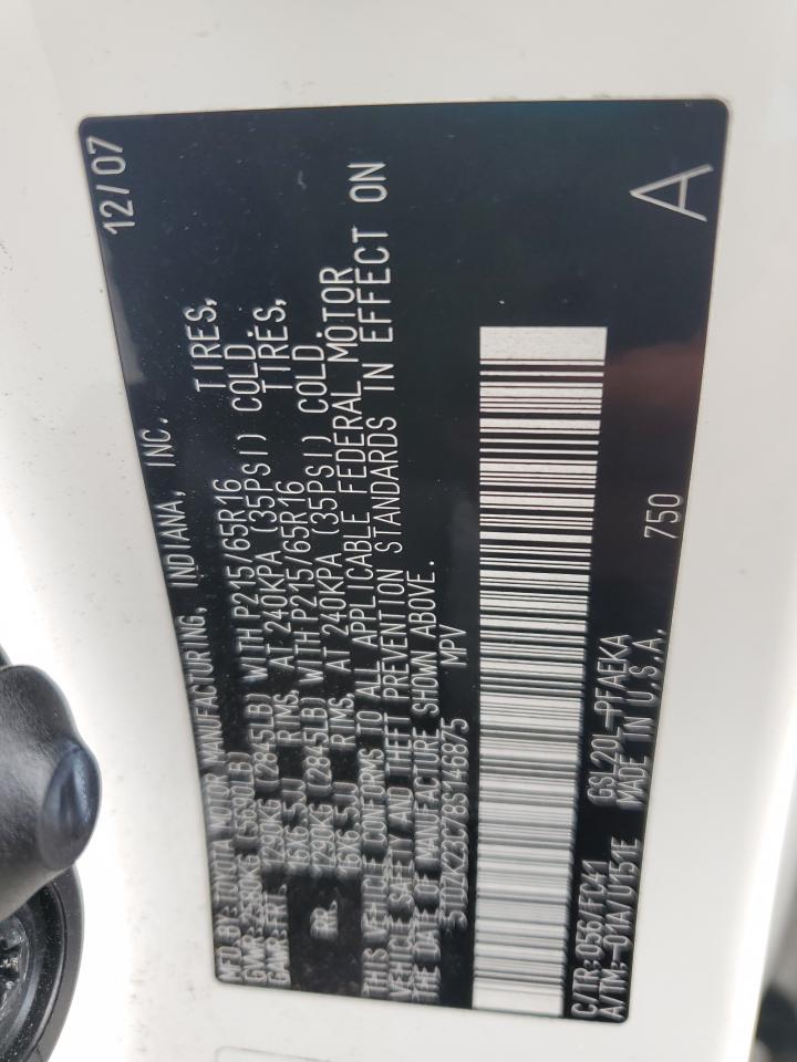 2008 Toyota Sienna Ce VIN: 5TDZK23C78S146875 Lot: 81959325