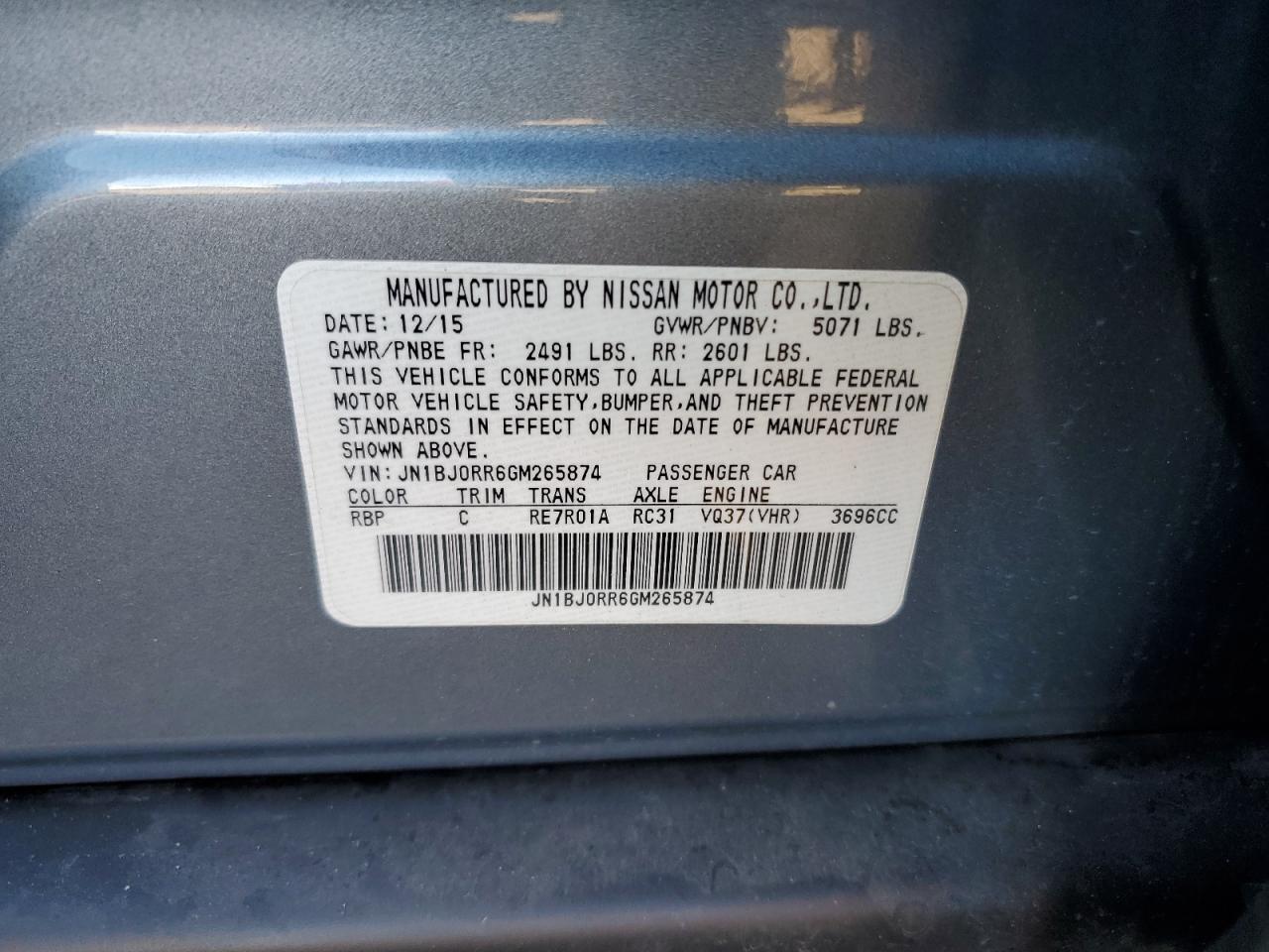 2016 Infiniti Qx50 VIN: JN1BJ0RR6GM265874 Lot: 89552075