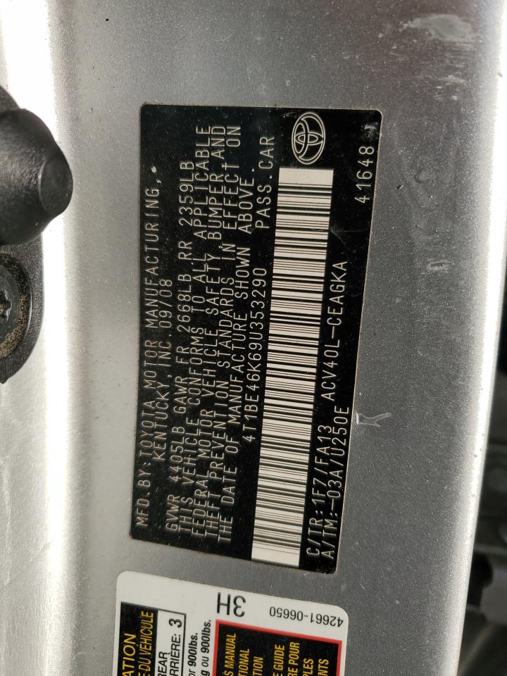 2009 Toyota Camry Base VIN: 4T1BE46K69U353290 Lot: 91051155