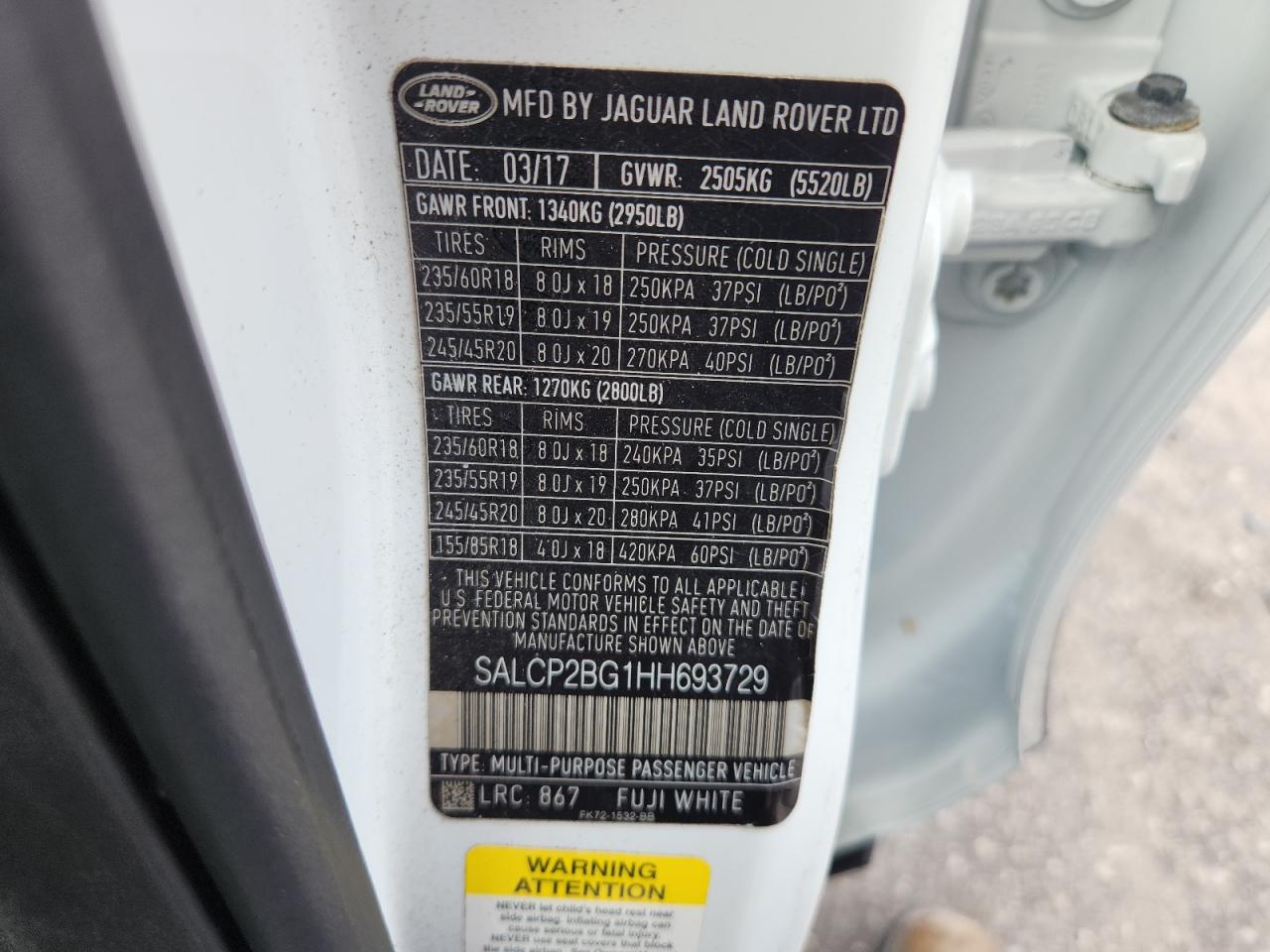 2017 Land Rover Discovery Sport Se VIN: SALCP2BG1HH693729 Lot: 81940045